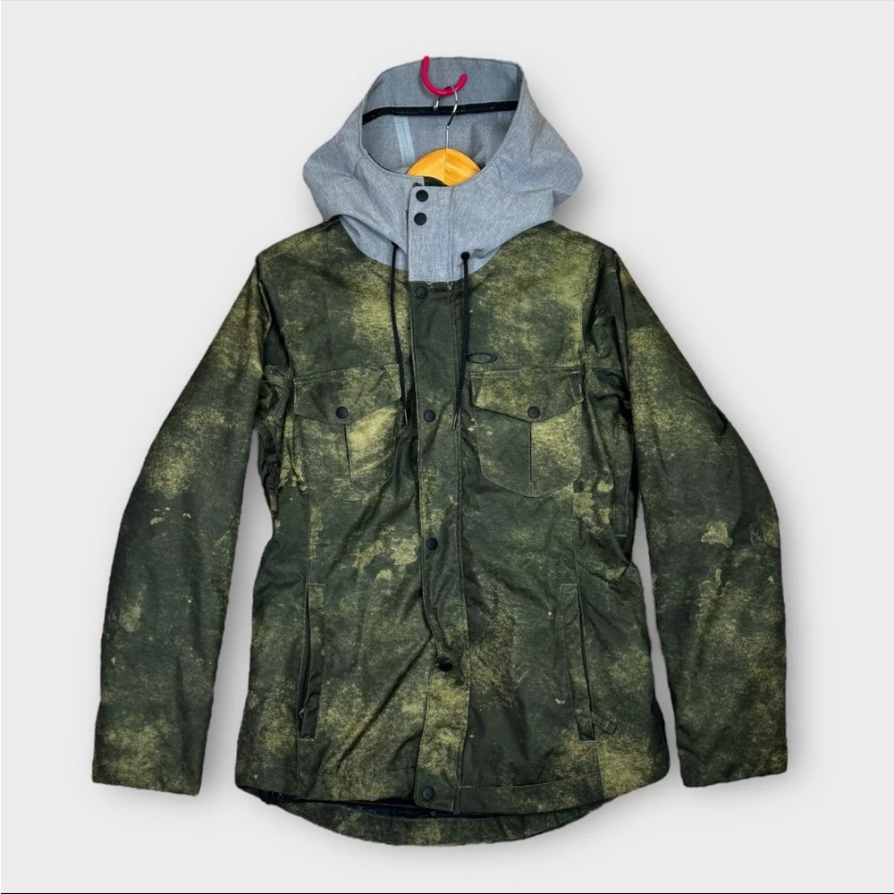 Oakley Regular Fit Biozone FN DRY 10k Ski Jacket Size Small Green Multi Pockets